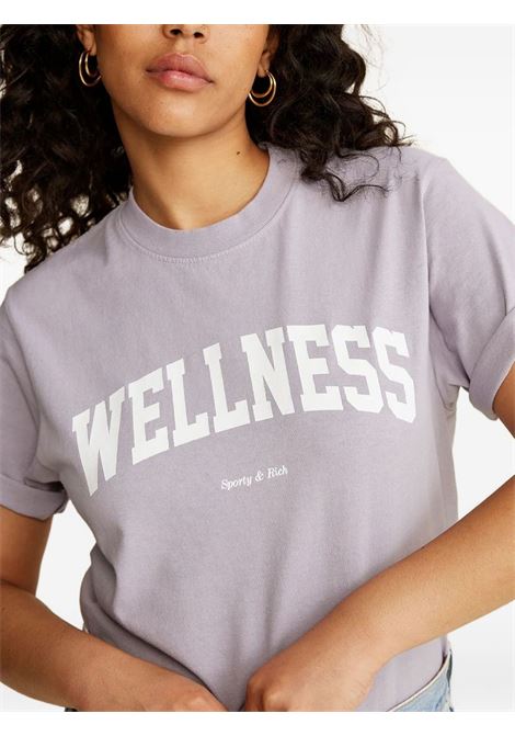 wellness ivy t-shirt man liliac in cotton SPORTY & RICH | TS385LI